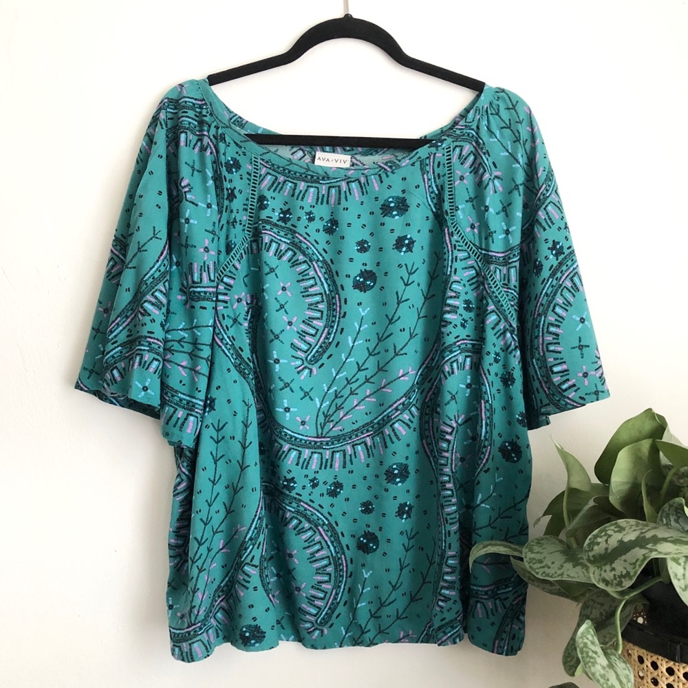 AVA & VIV Flutter Sleeve Top